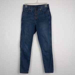 Madewell Women's Skinny Jeans Size 27 Button Fly 10” High Rise Medium Wash Blue